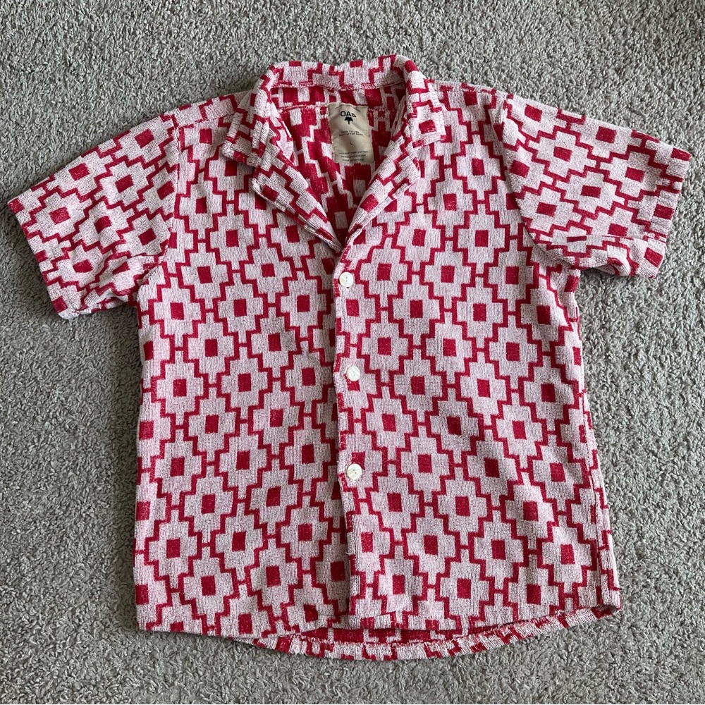 OAS Machu Cuba Terry Button Up Short Sleeve Shirt